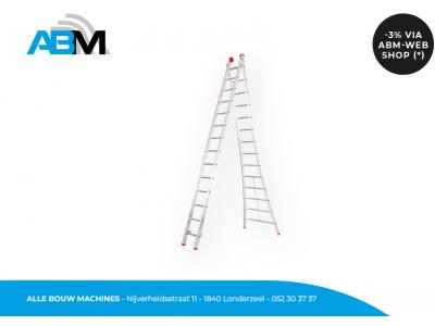 Aluminium schuifladder met 2 x 9 treden van Dubaere Ladders bij Alle Bouw Machines (ABM).