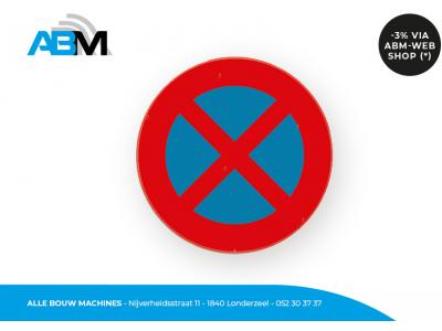Verkeersbord E3 'Stilstaan en parkeren verboden' met diameter 40 cm bij Alle Bouw Machines (ABM).