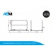 Tekening van de stalen/aluminium loopbrug met leuningen en afmetingen 1,80 x 1 meter bij Alle Bouw Machines (ABM).